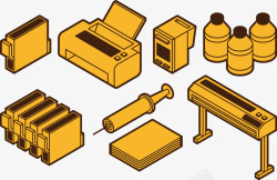 矢量油墨盒办公印刷高清图片