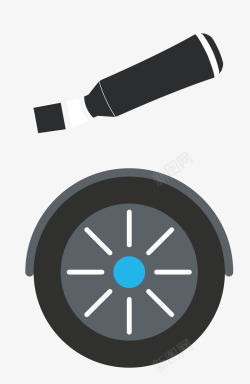 黑色自行车轮胎矢量图素材