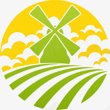 logo风车生态农业矢量图图标图标