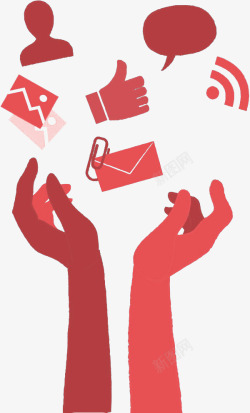 接着信息的双手素材