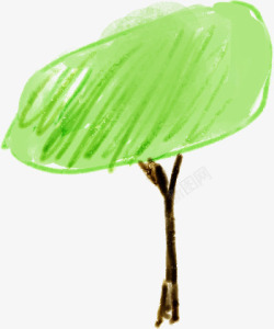 绿色创意手绘植物写意素材