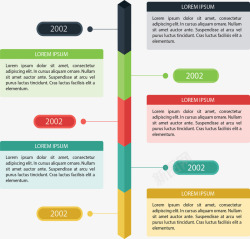 彩色拼图时间轴图表矢量图素材