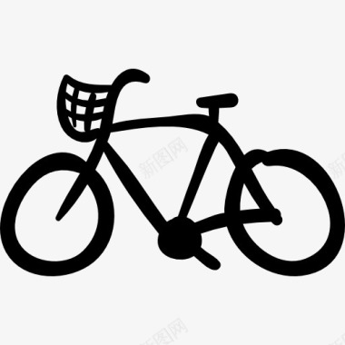 大小轮自行车自行车手绘生态交通图标图标