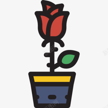 花旋转玫瑰图标图标