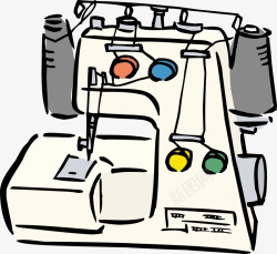 卡通缝纫机机器素材