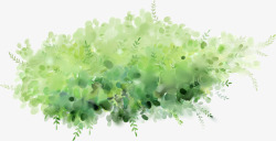 创意手绘合成绿色的草丛素材
