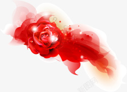 红色盛开玫瑰七夕素材