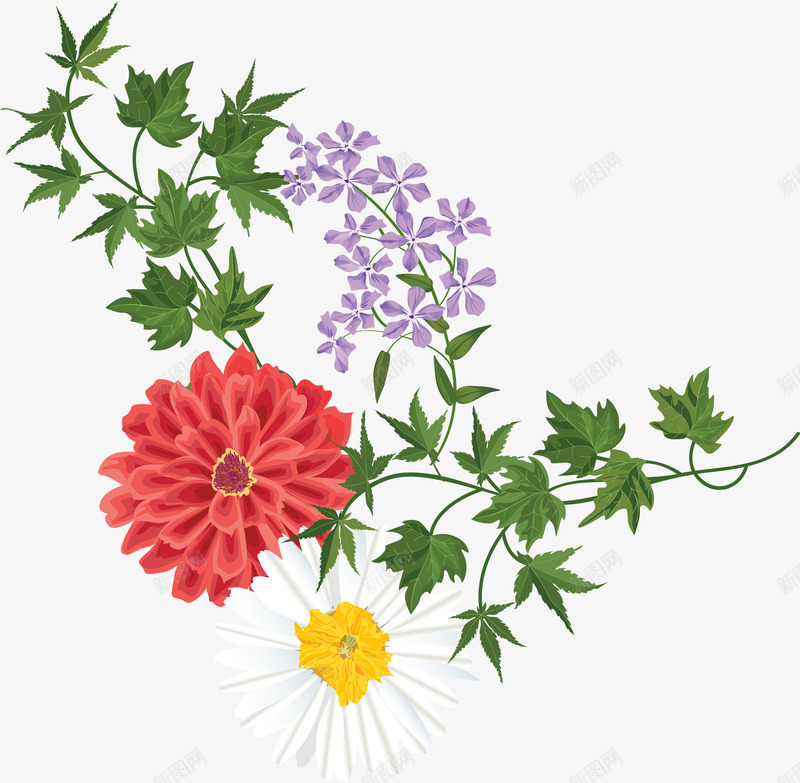 手绘盛开的花朵png免抠素材_88icon https://88icon.com 唯美 手绘 水彩 漂亮 花卉 花朵 装饰