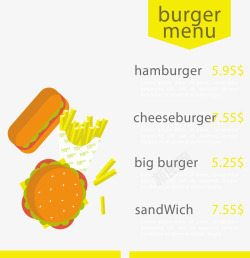 热狗汉堡套餐素材