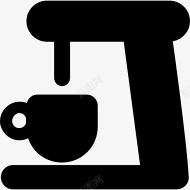 喝咖啡男子咖啡机的轮廓图标图标