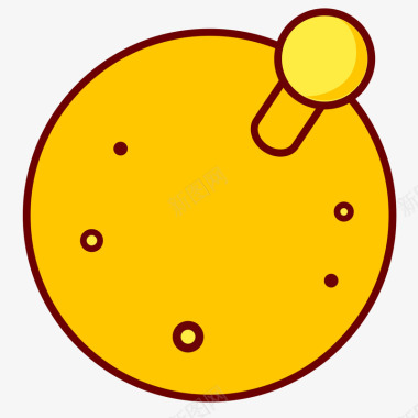 弯曲的黄色扁平化球杆元素图标图标