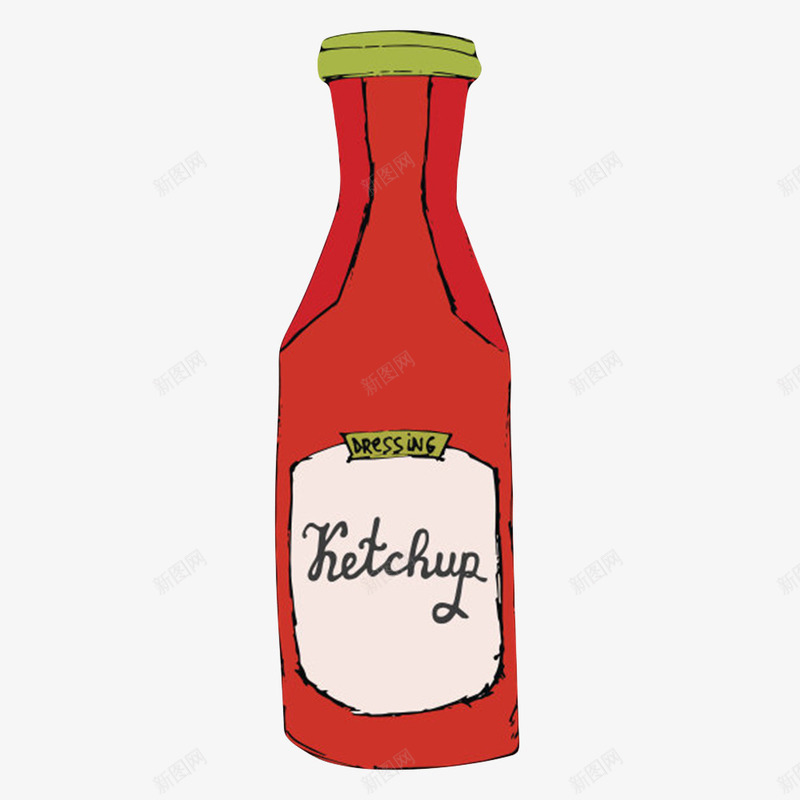 红色塑料瓶子番茄酱包装卡通手绘png免抠素材_88icon https://88icon.com ketchup 手绘 烹饪佐料 番茄 番茄酱 番茄酱包装 茄汁 调味品 酱状浓缩制品 颜料 食物