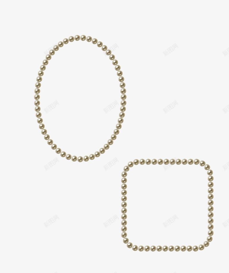 椭圆形珍珠项链和方形珍珠项链png免抠素材_88icon https://88icon.com 方形 椭圆形 珍珠 项链
