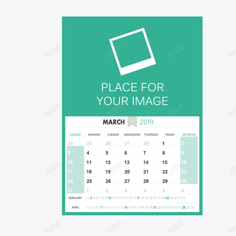 绿白色2019年3月日历矢量图ai免抠素材_88icon https://88icon.com 2019年 2019年日历 3月 3月日历 白色 绿色 矢量图
