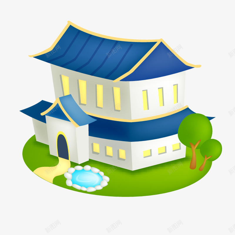 卡通房子png免抠素材_88icon https://88icon.com 300分辨率 卡通房子 城市 建筑 街道