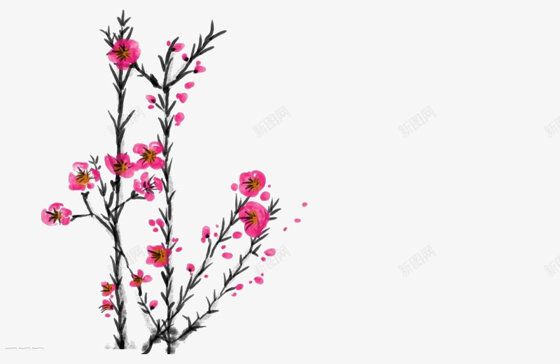 盛开梅花国画psd免抠素材_88icon https://88icon.com 国画 国画梅花 梅花 盛开