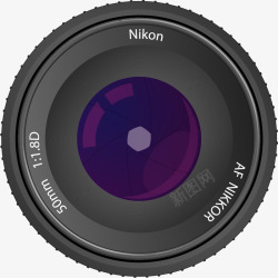 紫色尼康专用防抖镜头矢量图素材