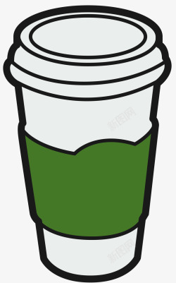 深绿色打包咖啡杯素材