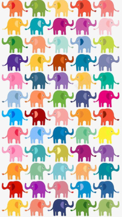 彩色大象背景矢量图素材