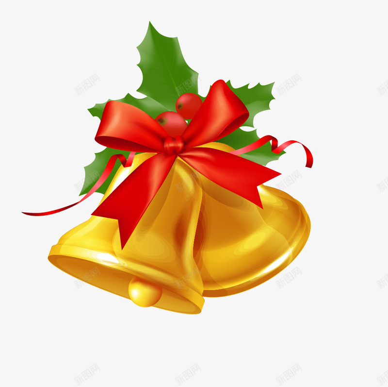 卡通金色铃铛png免抠素材_88icon https://88icon.com 丝带 免抠PNG 卡通 叶子 蝴蝶结 金色 铃铛