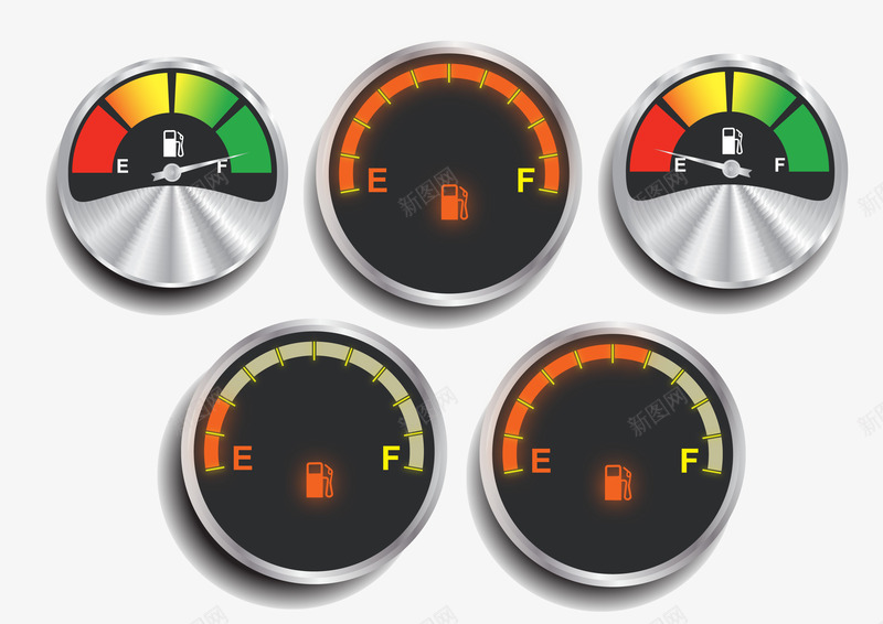 汽车仪表矢量图ai免抠素材_88icon https://88icon.com 摩托车仪表 汽车仪表 油表 速度 矢量图