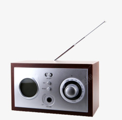 棕色带天线的收音机古代器物实物素材