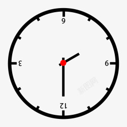 黑色手绘弯曲弧度时间钟表元素素材
