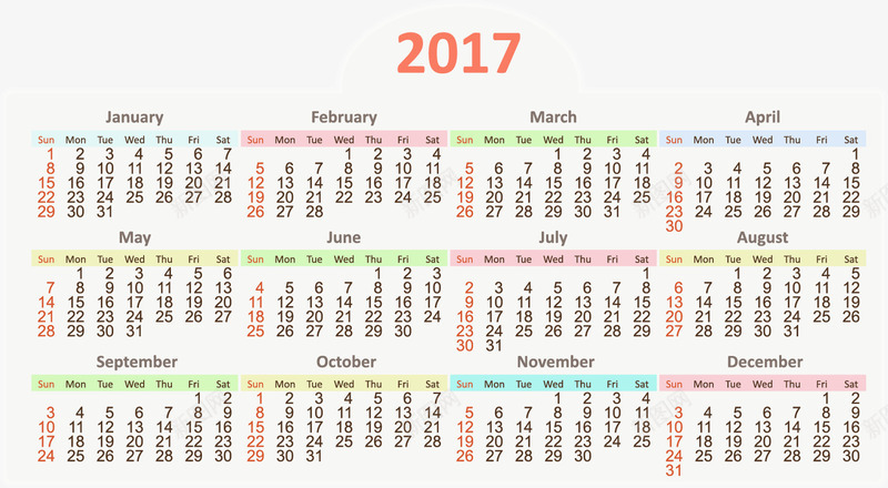 2017日历片元素矢量图ai免抠素材_88icon https://88icon.com 2017日历 2017日历元素 2017日历图片 2017日历矢量 矢量图