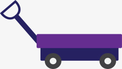 紫色扁平简约拖车素材