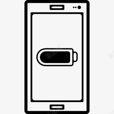 电池手机电池状态的符号或空的屏幕图标图标