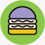 餐桌手绘厨具汉堡图标图标