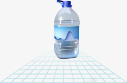 手绘格子瓶装水图案矢量图素材
