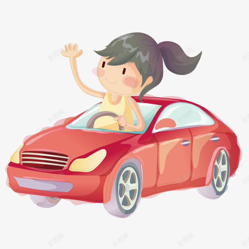 卡通小轿车png免抠素材_88icon https://88icon.com 交通工具 创意 小车 手绘 拟物化 轿车