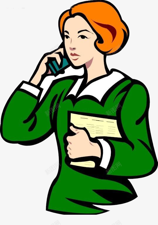打电话的绿衣服女人png免抠素材_88icon https://88icon.com 女人 工作 拨打电话 文件夹 通话