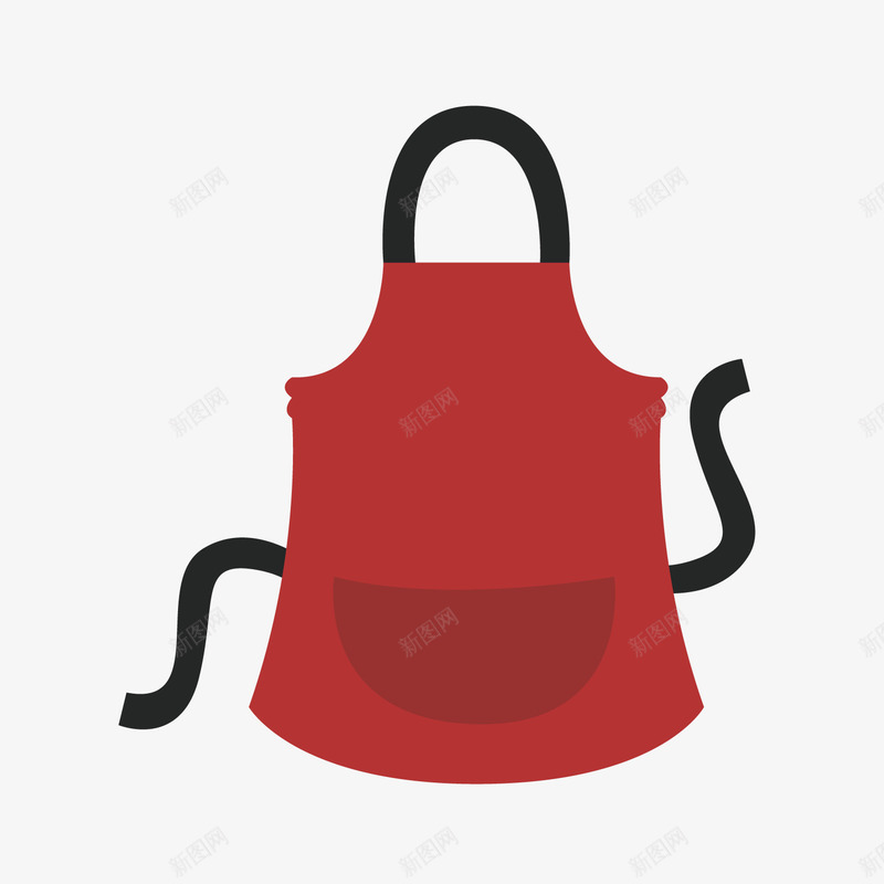 卡通红色围裙png免抠素材_88icon https://88icon.com 卡通围裙 厨房用品 红色围裙 背景装饰