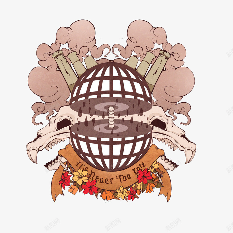 爱护地球图案png免抠素材_88icon https://88icon.com 保护地球 免费PNG 免费PNG素材 地球 污染 浓烟 英文 鲜花