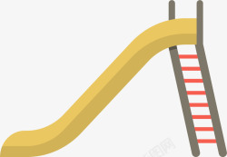 黄色滑梯黄色扁平攀爬滑滑梯高清图片