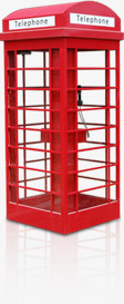 红色街头电话亭创意素材
