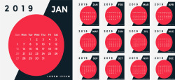 商务风新年日历模板矢量图素材