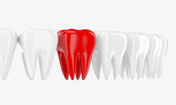 白色和红色的牙齿素材