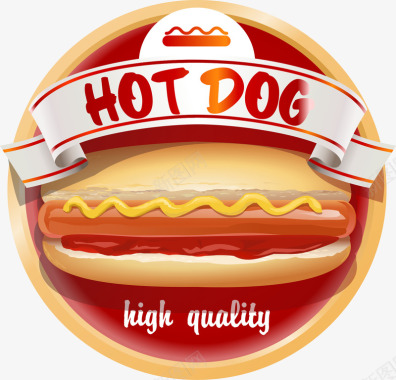 美味的食物卡通创意美味食物热狗图矢量图图标图标