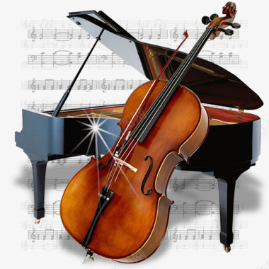 钢琴和大提琴图标图标