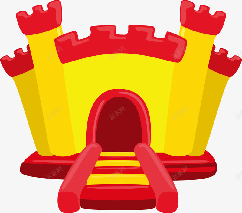 黄色立体充气城堡png免抠素材_88icon https://88icon.com 6月1号 儿童节 充气城堡 六一节 游乐设施 玩耍 立体城堡 童趣