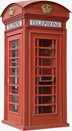 红色复古电话厅素材