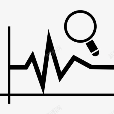 放大镜观察放大镜在折线图图标图标