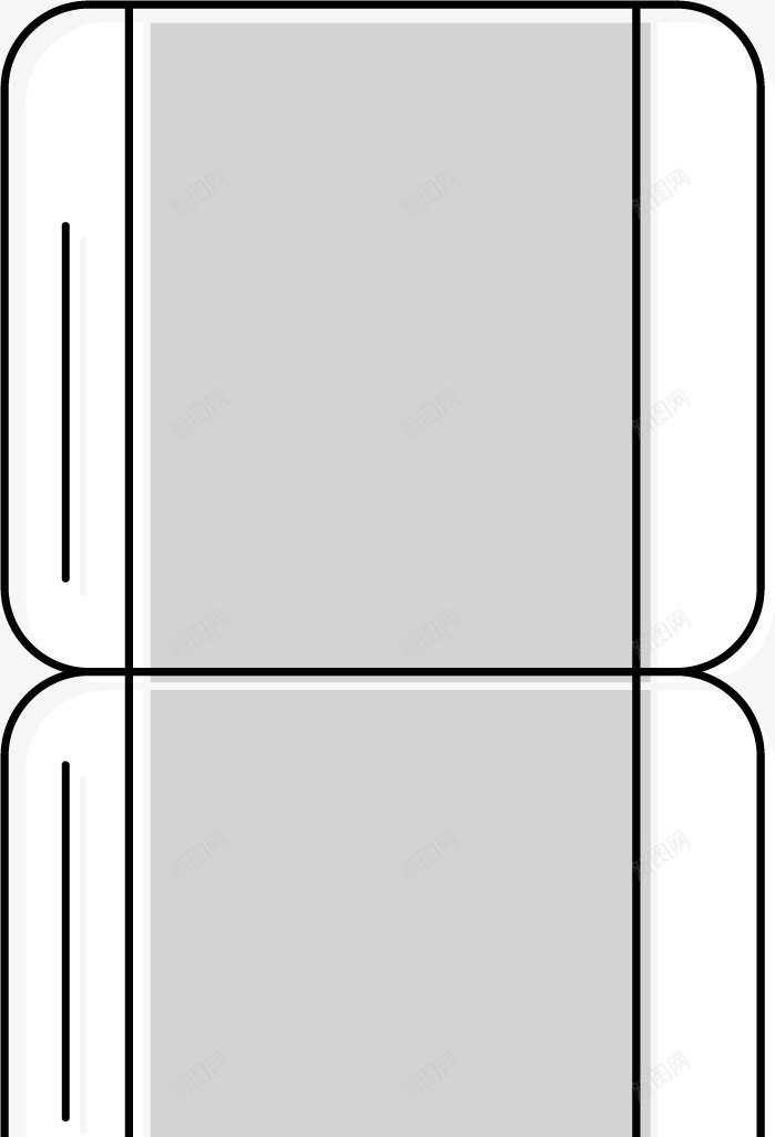 简笔冰箱矢量图eps免抠素材_88icon https://88icon.com 家用电器 家电 海尔 海尔家电 电器设备 简笔 矢量图