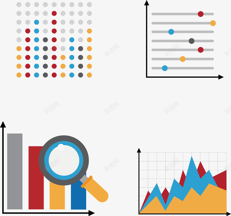 PPT报表png免抠素材_88icon https://88icon.com PPT 专用 图表 报表 柱形图 走势图 趋势图