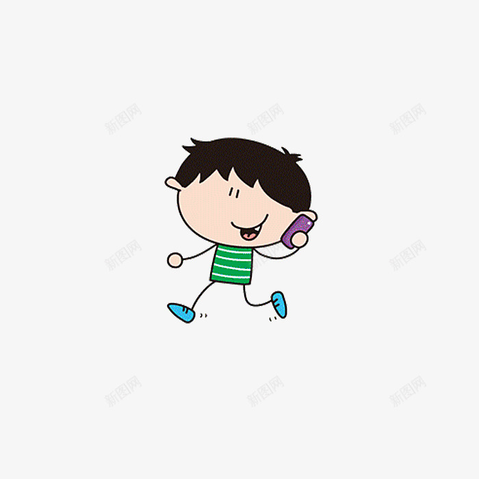 手绘正在听电话的小男孩png免抠素材_88icon https://88icon.com 卡通 听电话 小男孩 手绘 装饰图案