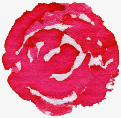 手绘红色玫瑰特写素材