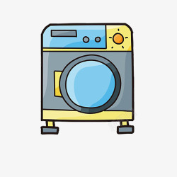 滚筒式洗衣机Q版可爱卡通滚筒洗衣机高清图片